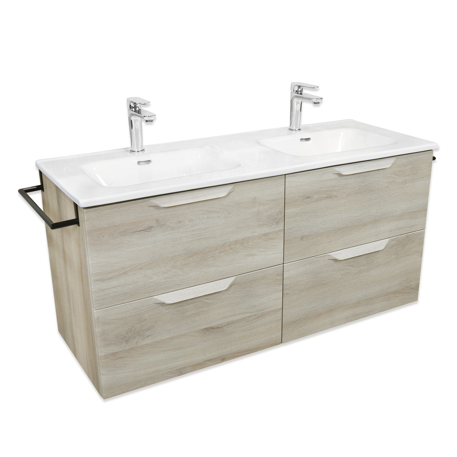 كابينة مغسلة مزدوجة مع مرايا