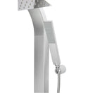 تبديل سكة دش مع دش يدوي ورأس مربع كروم غير لامع 2 صورة