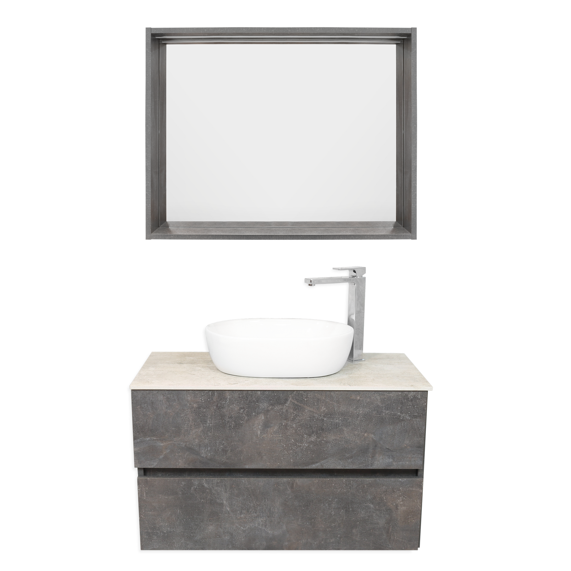 كابينة مغسلة مفردة مع مرايا